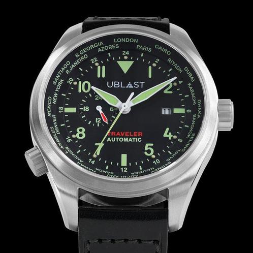 Ublast - Traveler Automatic World Time - REF.UBTR47BKV -, Sieraden, Tassen en Uiterlijk, Horloges | Heren