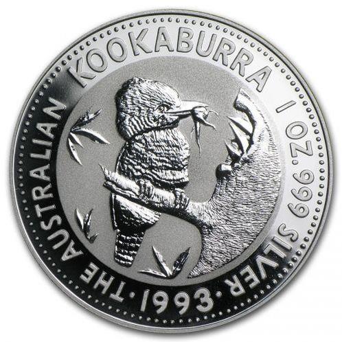 Kookaburra 1 oz 1993 (190.581 oplage), Postzegels en Munten, Munten | Oceanië, Losse munt, Zilver, Verzenden