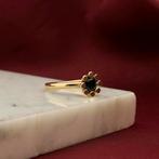 18 Krt. Gouden Sprite ring met London Blue Topaas | Bro..., Sieraden, Tassen en Uiterlijk, Gebruikt, Overige kleuren, Ophalen of Verzenden