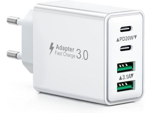 Veiling - USB C-oplader - 40 W - 4 poorten - snellader, Telecommunicatie, Mobiele telefoons | Telefoon-opladers