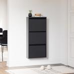 Schoenenkast Sokndal 3 kleppen grijs 104x50x15 cm [en.casa], Verzenden, Nieuw