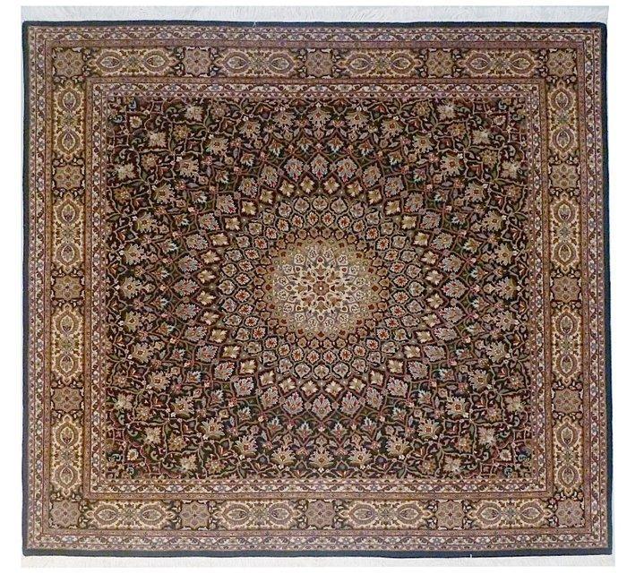 Tabriz Gombad met zijde - Tapijt - 201 cm - 202 cm, Huis en Inrichting, Stoffering | Tapijten en Kleden