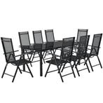 Aluminum tuinset - Milano - 9-delig - Donkergrijs, Tuin en Terras, Verzenden, Nieuw