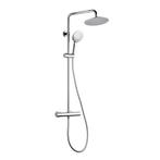 Regendoucheset BWS met Thermostaat Hoofddouche 20 cm, Ophalen of Verzenden, Nieuw, Chroom, Kraan