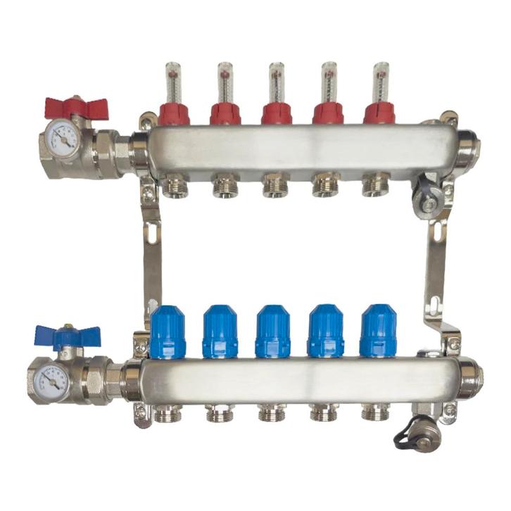 Mijbra RVS PRO vloerverwarming verdeler zonder pomp, Doe-het-zelf en Verbouw, Verwarming en Radiatoren, Nieuw, Verzenden