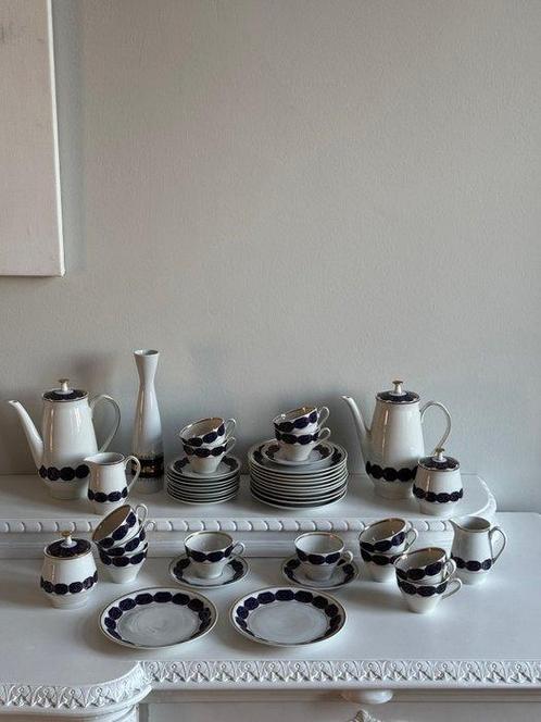 Lettin - Koffieservies voor 12 (44) - Lettin Echt Kobalt -, Antiek en Kunst, Antiek | Meubels | Tafels