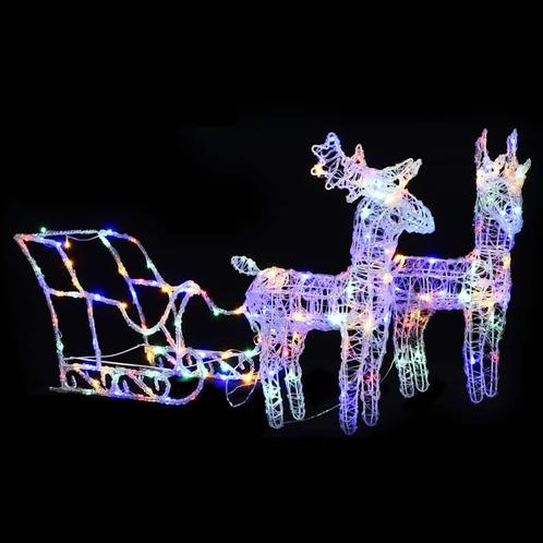 Acryl Rendier & Slee met LED - retourdeal - Sfeervolle Ke..., Diversen, Kerst, Nieuw, Ophalen of Verzenden