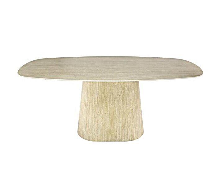 Eettafel Centurio Deens ovaal Travertin keramiek 180x90 cm -, Huis en Inrichting, Tafels | Eettafels, Nieuw, Ophalen of Verzenden