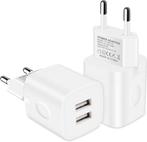Europese reisstekkeradapter, 2-pack 2.1A dubbele, Telecommunicatie, Verzenden, Nieuw