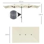 TRUUSK Dubbele Parasol Met Kruk 451 X 264 Cm, UV Bescherming, Verzenden, Nieuw