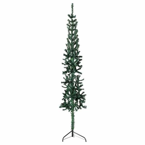 vidaXL Kunstkerstboom half met standaard smal 240 cm groen, Diversen, Kerst, Nieuw, Verzenden
