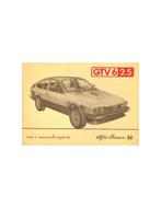 1984 ALFA ROMEO GTV6 2.5 INSTRUCTIEBOEKJE ITALIAANS