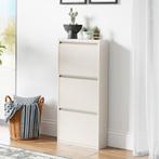 Schoenenkast Sokndal 3 kleppen gebroken wit 104x50x15 cm [en, Huis en Inrichting, Kasten | Schoenenkasten, Verzenden, Nieuw