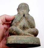 Oud Indo-Chinees Brons Geen Zien Kwaad Boeddha Talisman -