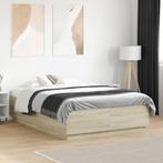 vidaXL Bedframe met LED-verlichting sonoma eikenkleurig, Bruin, Verzenden, Nieuw, 190 cm of minder