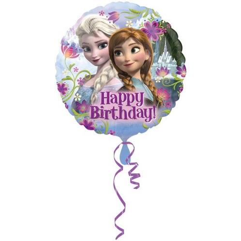 Happy Birthday Folieballon Frozen Anna & Elsa (43cm), Hobby en Vrije tijd, Feestartikelen, Nieuw, Ophalen of Verzenden