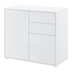 Commode Paarl druk en open 74x79x36 cm wit hoogglans, Huis en Inrichting, Kasten | Dressoirs, Verzenden, Nieuw