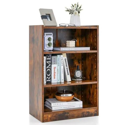 Vintage Hout 3-Laags Boekenkast met Verstelbare Planken, Huis en Inrichting, Kasten | Boekenkasten, Nieuw, Verzenden