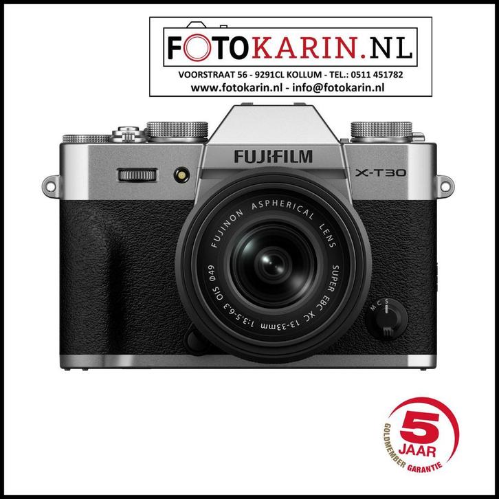 Fujifilm X-T30 III zilver + XC 13-33mm | Foto Karin Kollum, Audio, Tv en Foto, Fotocamera's Digitaal, Minder dan 4 keer, Nieuw