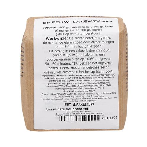 Molen de Hoop Sneeuw Cakemix 400g, Hobby en Vrije tijd, Taarten en Cupcakes maken, Nieuw, Verzenden