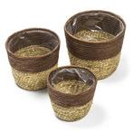 Plantenmand | Decoris | 3 stuks (Zeegras, Binnen, Bruin), Verzenden, Nieuw