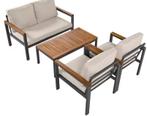 Complete Terras Lounge Set Beige: Bank, Fauteuil en Tafel, Tuin en Terras, Verzenden, Nieuw