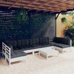 vidaXL 8-delige Loungeset met kussens massief grenenhout wit, Verzenden, Nieuw, Loungeset