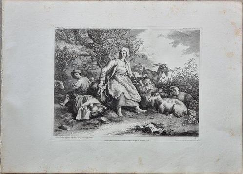 Francesco Londonio (1723/ 1783) - Scena campestre con, Antiek en Kunst, Antiek | Overige Antiek