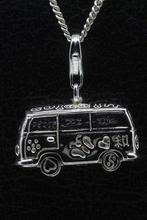 Zilveren Camper Hippie bus draaiende wielen groot hanger ..., Verzenden, Nieuw