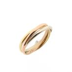 Tricolor gouden trinity ring (witgoud, roségoud) (witgoud), Gebruikt, Overige kleuren, 19 tot 20, Ophalen of Verzenden