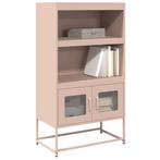 vidaXL buffetkast 68x39x123 cm staal roze, Verzenden, Nieuw, Metaal