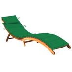 vidaXL Ligbed met kussen massief acaciahout, Tuin en Terras, Ligbedden, Verzenden, Nieuw