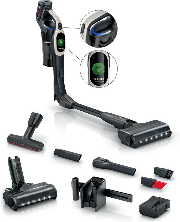 Bosch Unlimited 10 BBS1041GGB Stofzuiger – Draadloos – Cream, Witgoed en Apparatuur, Stofzuigers, Stofzuiger, Nieuw, Reservoir