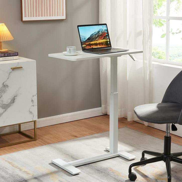 Bijzettafel Klirg in hoogte verstelbaar 68x36x66-92 cm wit m, Huis en Inrichting, Tafels | Bijzettafels, Verzenden