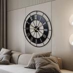 Roman Époque – Industriële Wandklok 50 cm – Metaal – Zwart/Z, Verzenden, Nieuw, Analoog, Wandklok