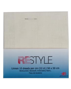 Restyle Borduurstof Linnen Gebleekt 10 Draads per cm, Hobby en Vrije tijd, Stoffen en Lappen, Overige kleuren, Nieuw