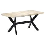 vidaXL Eettafel 160x80x75 cm massief mangohout wit, Huis en Inrichting, Tafels | Eettafels, Verzenden, Nieuw
