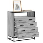 vidaXL Ladekast 70x41x83,5 cm bewerkt hout grijs sonoma, Kinderen en Baby's, Kinderkamer | Commodes en Kasten, Verzenden, Nieuw