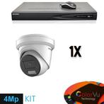 Hikvision Colorvu Set 1x Turret 4MP Recorder + Bekabeling, Audio, Tv en Foto, Videobewaking, Ophalen of Verzenden, Nieuw
