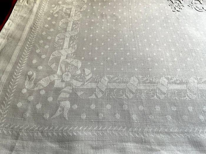 Vroege 20e eeuw damast linnen servetten met initialen F.C. -, Antiek en Kunst, Antiek | Kleden en Textiel