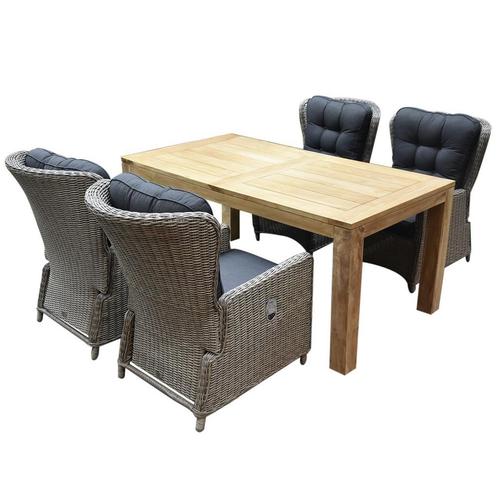 Marina lounge Krista dining tuinset 180x95xH77,5 cm 5-delig, Tuin en Terras, Tuinsets en Loungesets, Nieuw, Ophalen of Verzenden