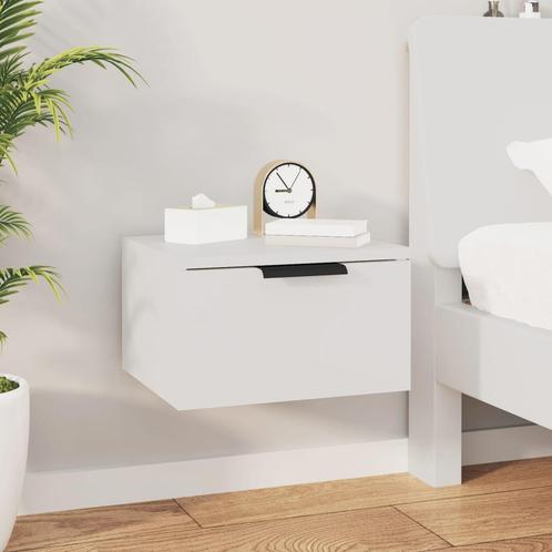 vidaXL Nachtkastje wandgemonteerd 34x30x20 cm wit, Huis en Inrichting, Slaapkamer | Nachtkastjes, Nieuw, Minder dan 45 cm, Hout