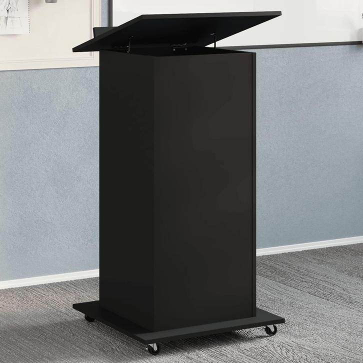 vidaXL Lessenaar met wielen en lade 55x55x107 cm bewerkt, Huis en Inrichting, Bureaus, Nieuw, Verzenden