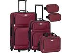 Trolley Reiskofferset / Kofferset Athen - 5-delig - Bordeaux, Verzenden, Nieuw
