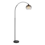 Vloerlamp Newcastle 154.0cm Smoked glas E27 1-Lichts, Huis en Inrichting, Lampen | Vloerlampen, Ophalen of Verzenden, Nieuw, Metaal