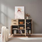 Dressoir Noppen 100x120x38 cm eikenkleurig en zwart [en.casa, Huis en Inrichting, Verzenden, Nieuw