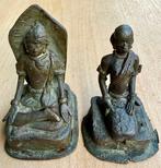 Twee bronzen godenbeelden - Brons - Indonesië - 19e eeuw, Antiek en Kunst