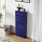 Schoenenkast Sokndal 4 kleppen middernachtblauw 118x50x15 cm, Huis en Inrichting, Kasten | Schoenenkasten, Verzenden, Nieuw