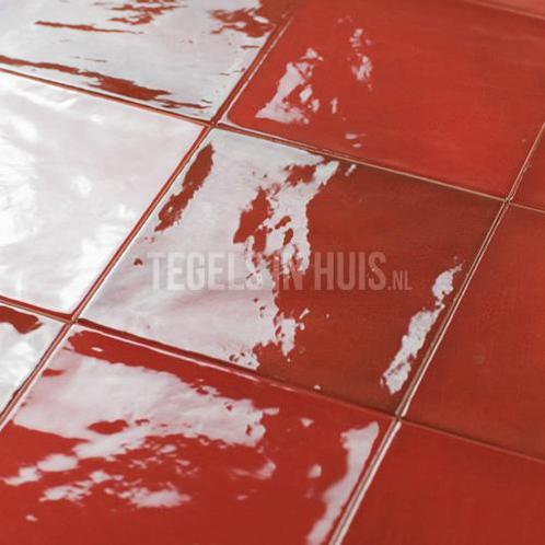 Handvorm wandtegel 13x13 rood soft glans wandtegel, Doe-het-zelf en Verbouw, Tegels, Wandtegels, Nieuw, 10 m² of meer, Keramiek