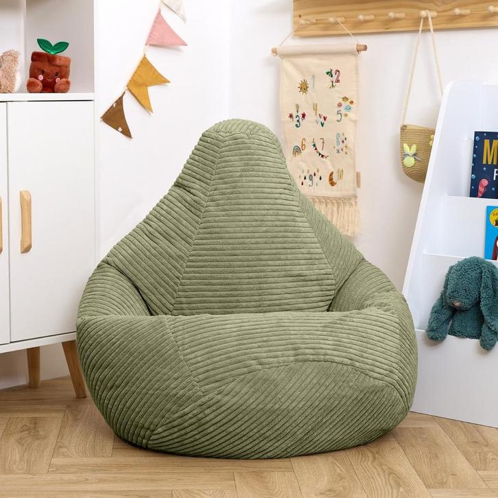 Chillz Kinder Zitzak Corduroy - Groen, Huis en Inrichting, Zitzakken, Verzenden
